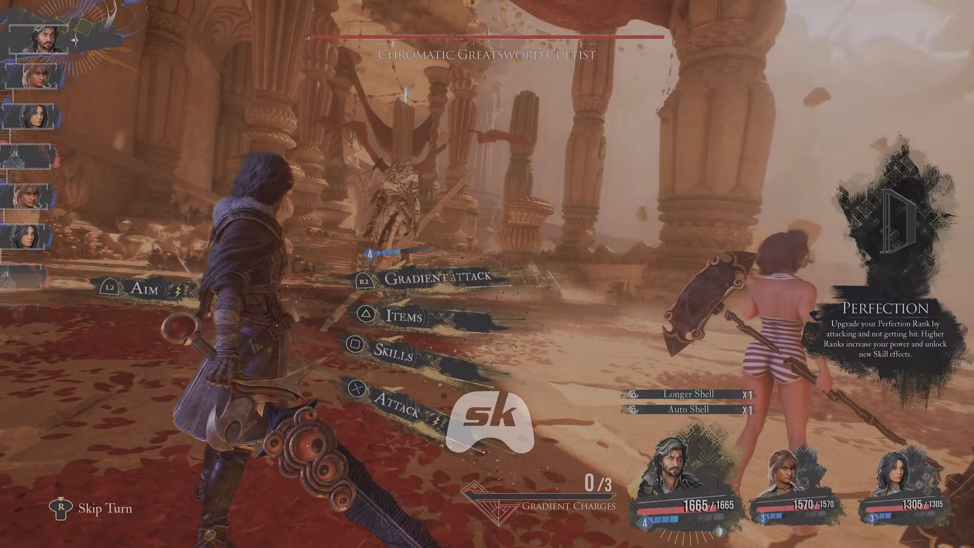 Verso in a duel with the Chromatic Greatsword Cultist (Image via Sportskeeda Gaming // Kepler Interactive)
